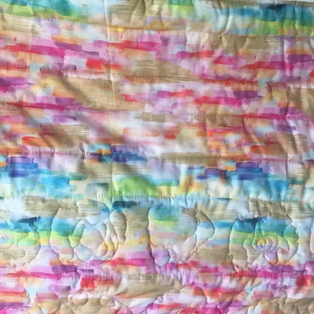 NWT. Hand Crafted Bright Poppies Quilt